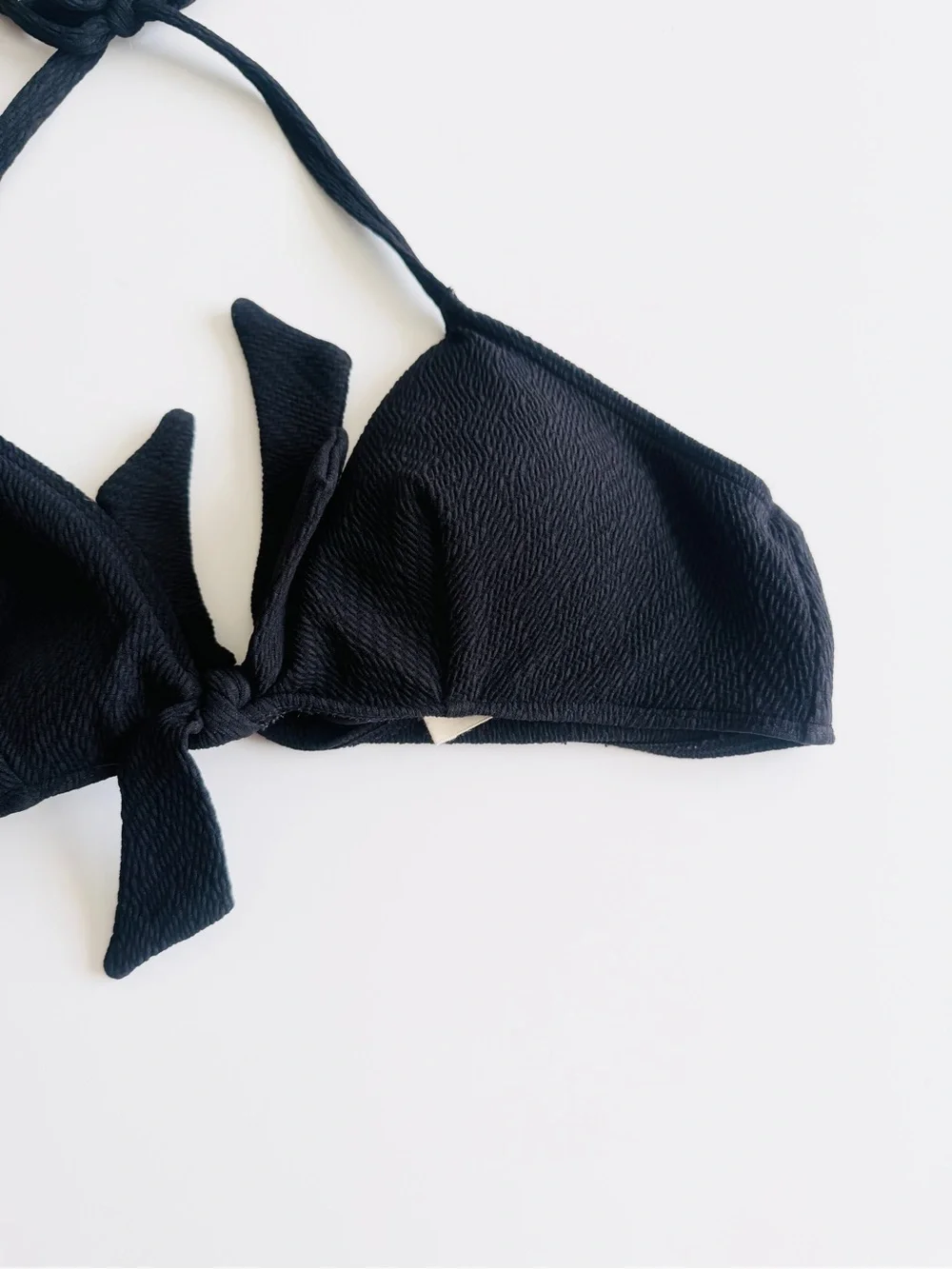 Sezane x Yse US 6 Chanson Dete black triangle knot swim bikini top